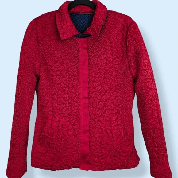 Reversible Red & Blue Zip Jacket - Picture 6 of 7